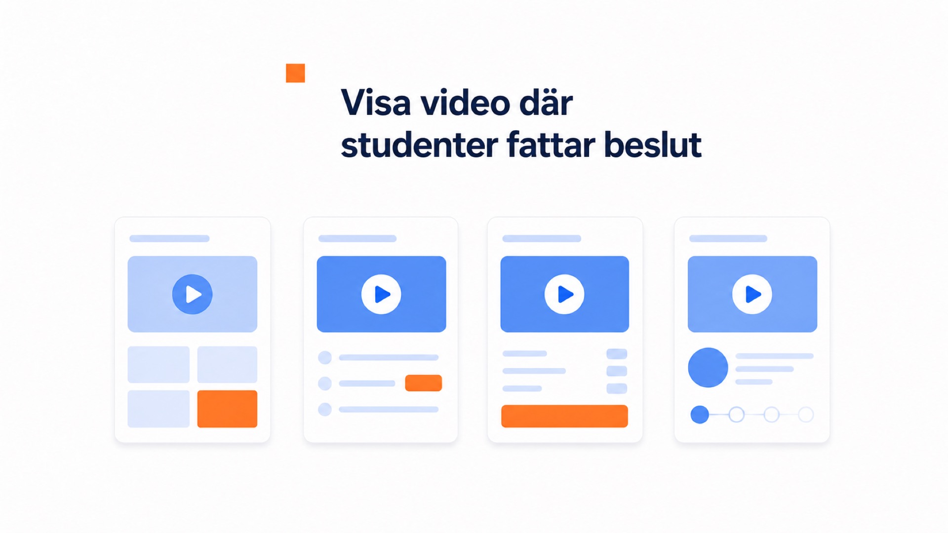 Illustration av var du kan placera video på en webbplats för onlinekurser