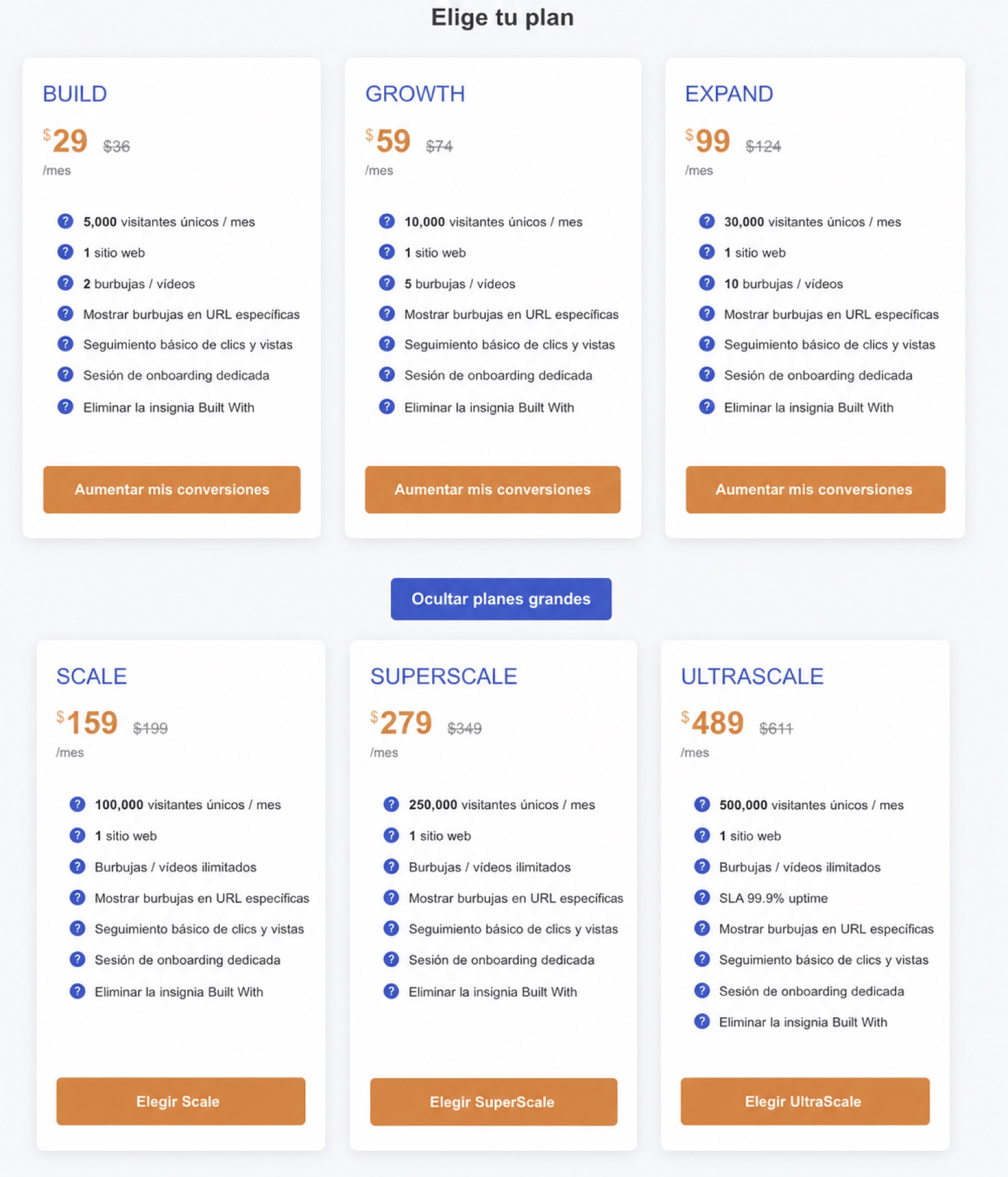 Planes de precios de CompleteGreet con varios niveles de suscripción