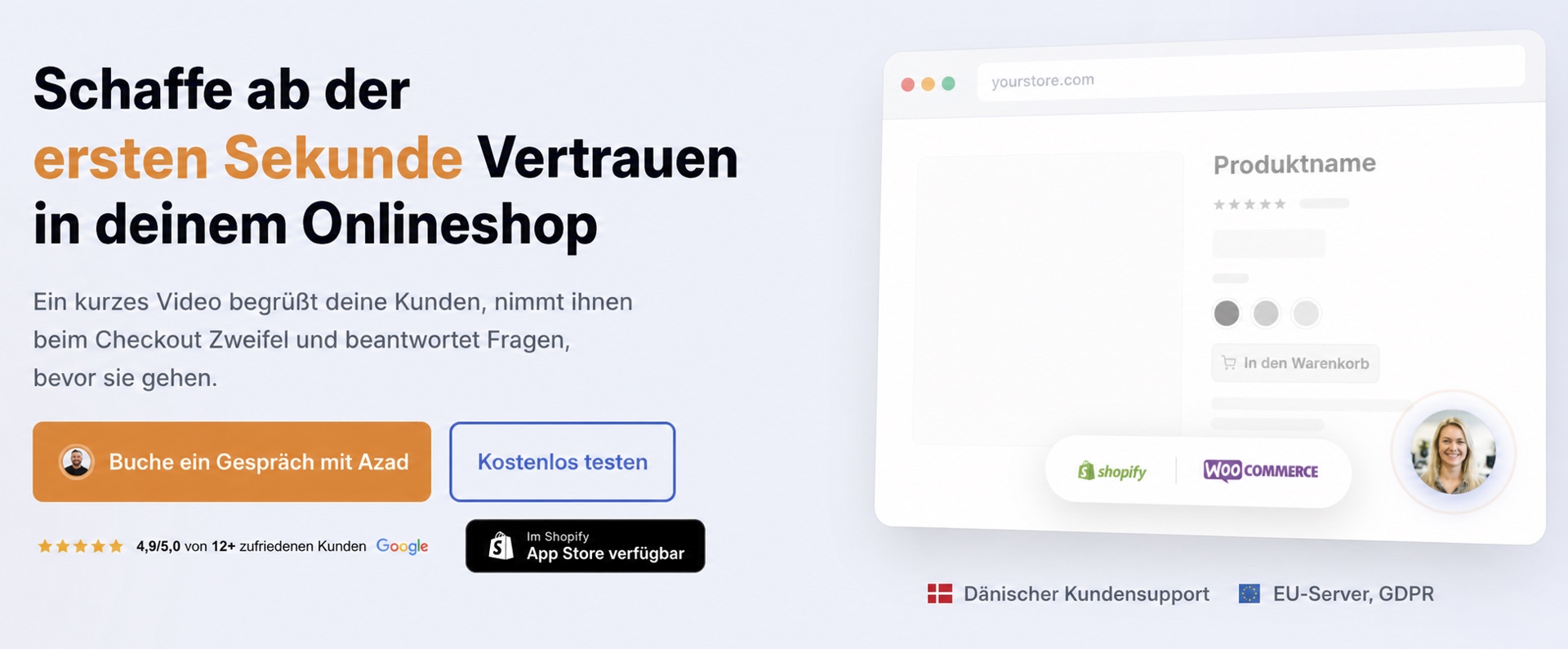 Der Wert von Authentizität in E-Commerce-Videos 2 CompleteGreet-Bereich zum Aufbau von Vertrauen in einem Onlineshop.