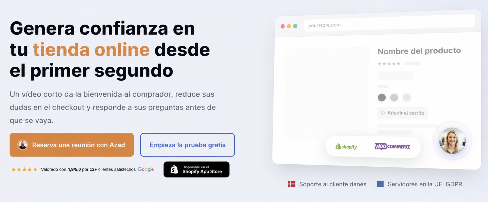 Sección de CompleteGreet sobre cómo generar confianza en una tienda online.