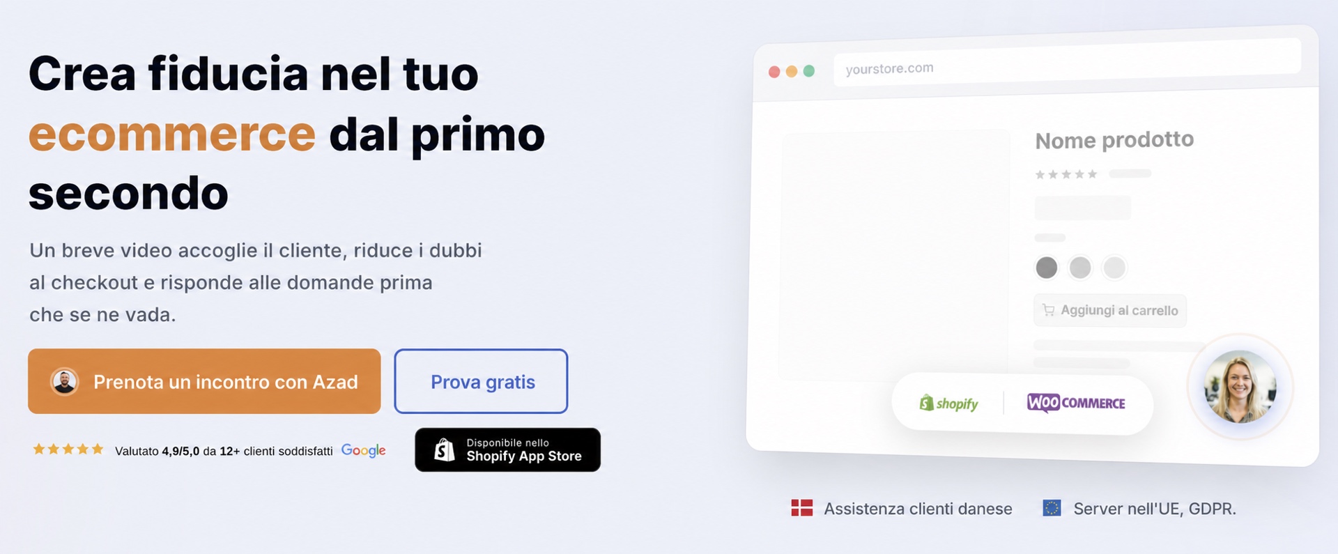 Il valore dell'autenticità nei video ecommerce 2 Sezione di CompleteGreet su come creare fiducia in un negozio online.