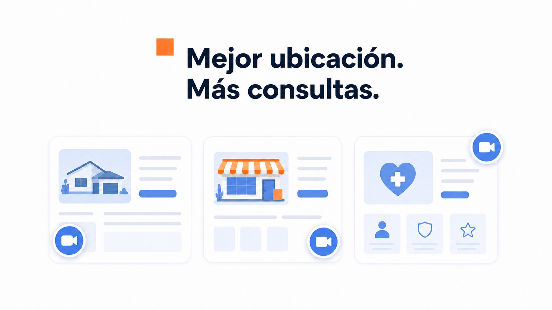 Ejemplos de posiciones de burbujas de vídeo alrededor de acciones importantes de una página