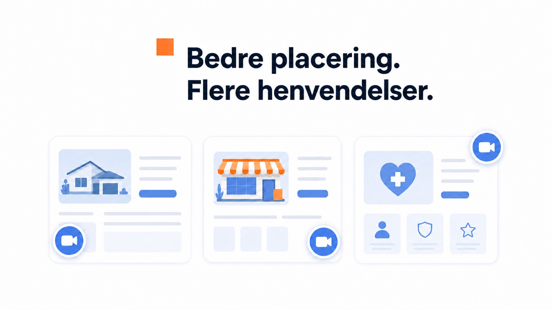 Eksempler på placering af videobobler omkring vigtige handlinger på en side