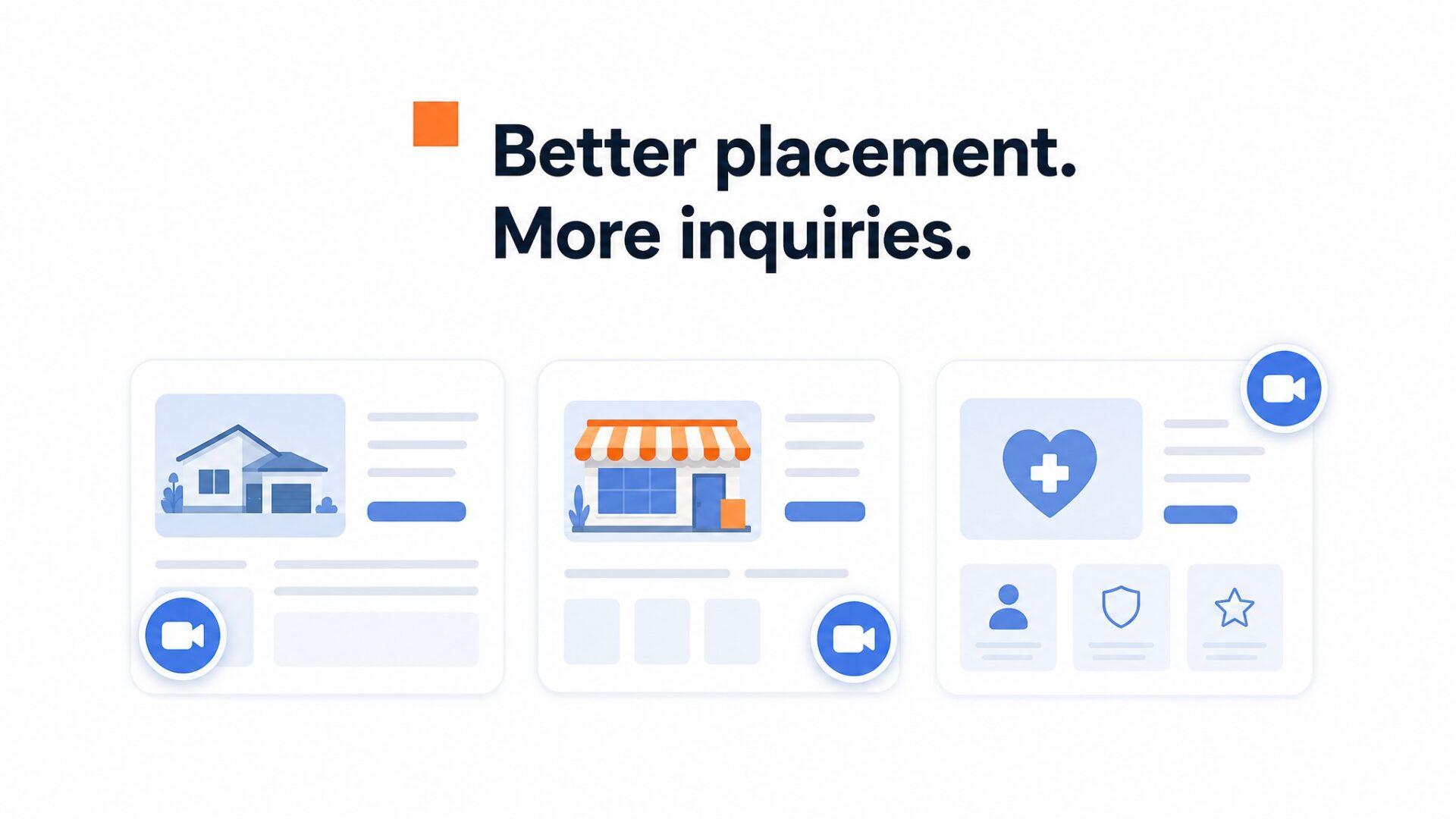 Examples of video bubble placement around important page actions