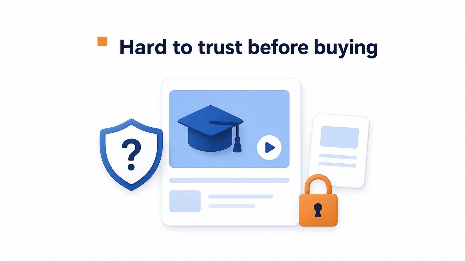 Concept illustration for Why do Online Courses and Education Platforms websites struggle with trust