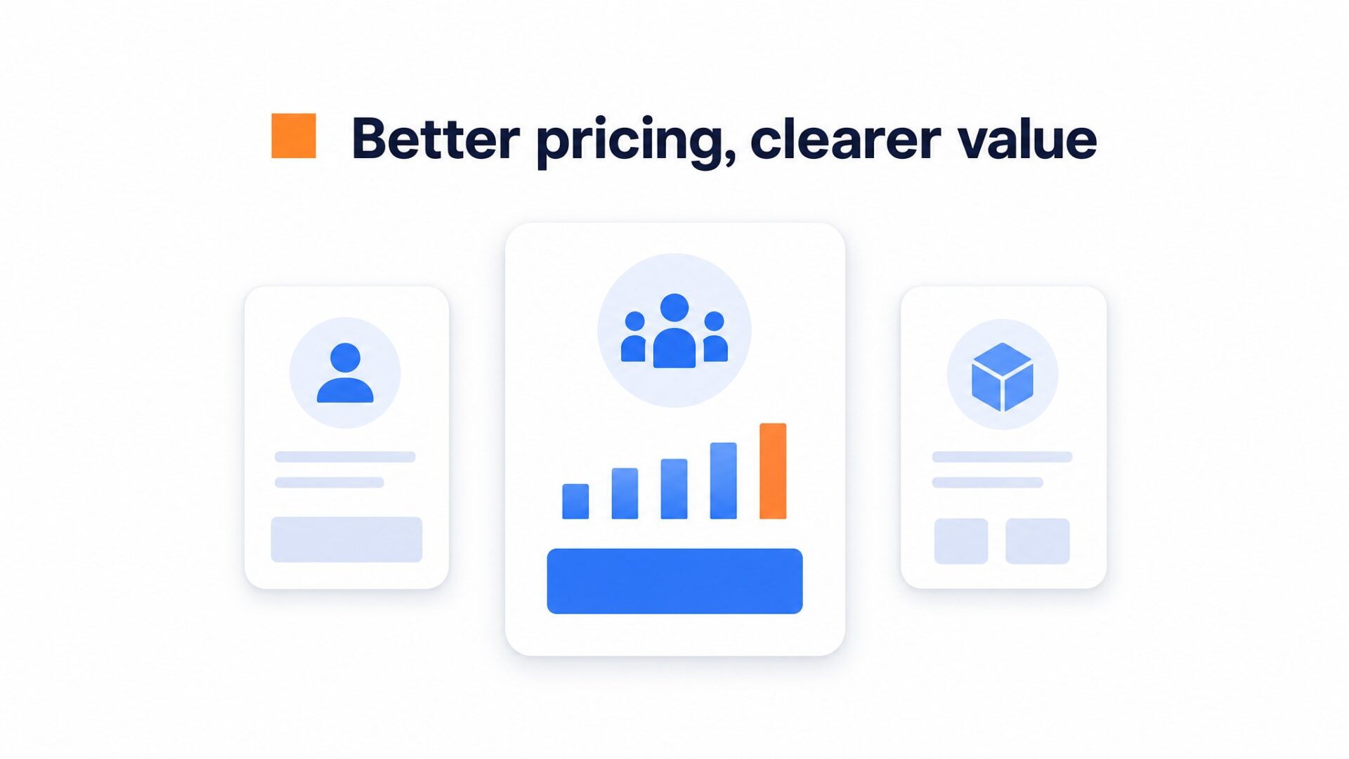Comparison illustration for how CompleteGreet, Whatmore, and Tolstoy compare on pricing
