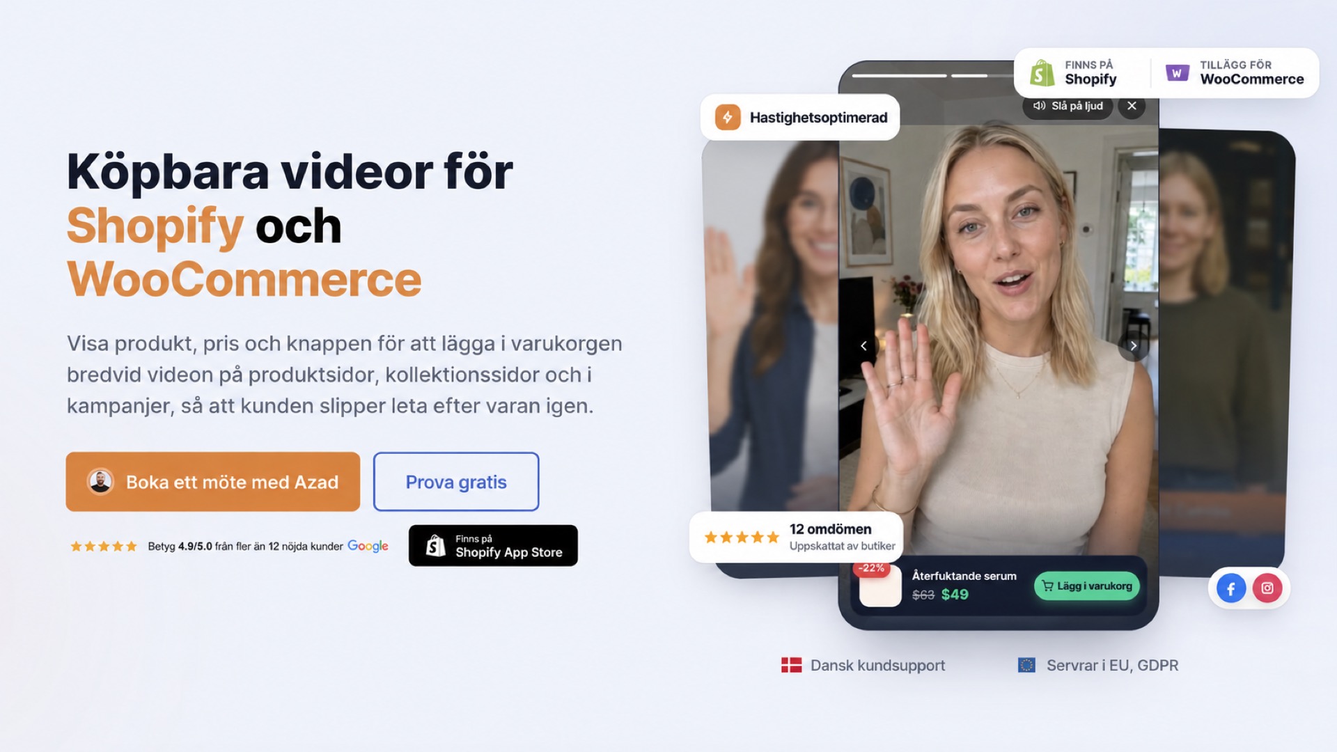 Köpbara videor i julklappsguider 2 CompleteGreets huvudsektion om köpbara videor för Shopify och WooCommerce