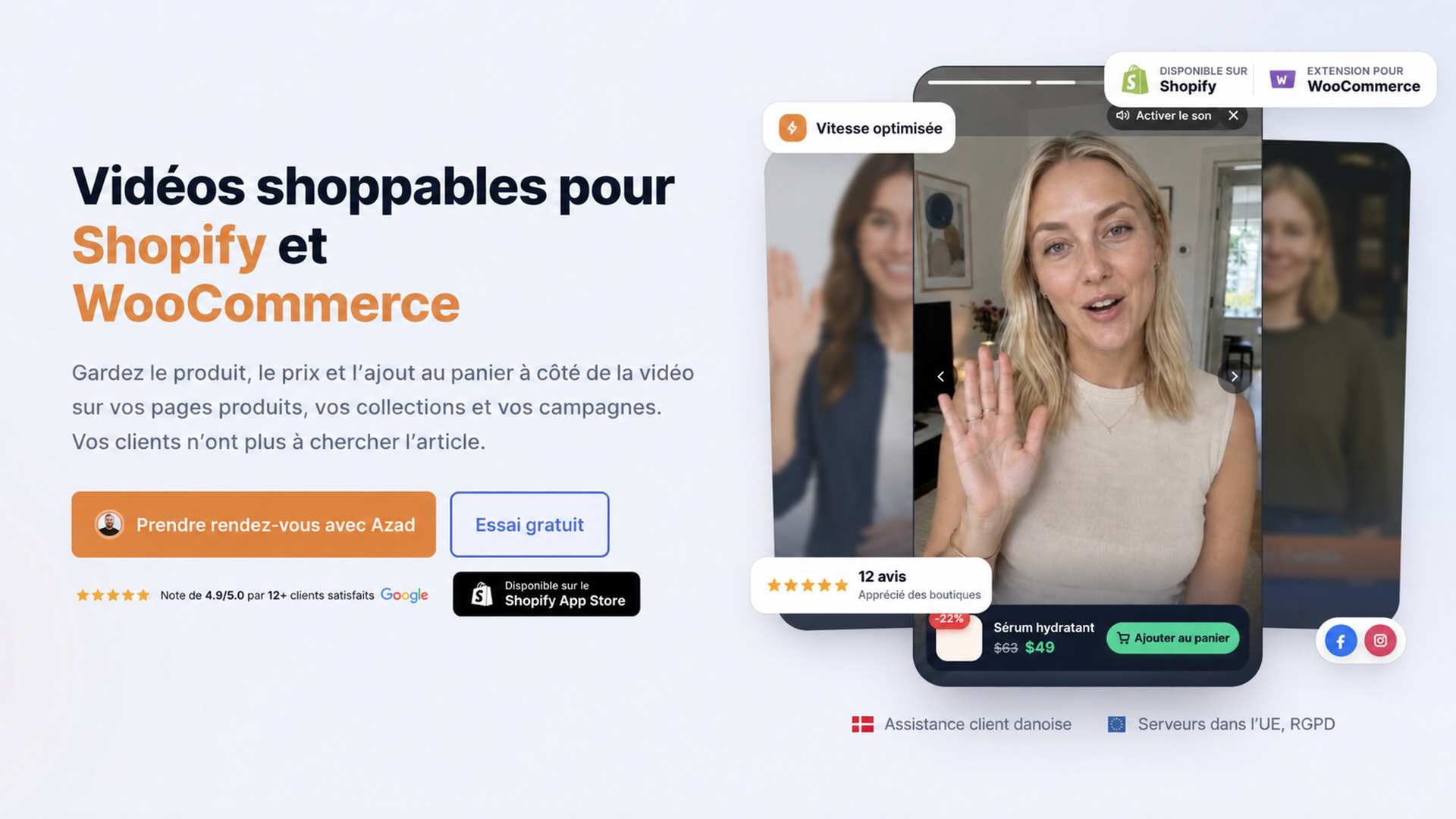 Présentation des vidéos shoppables CompleteGreet pour Shopify et WooCommerce.