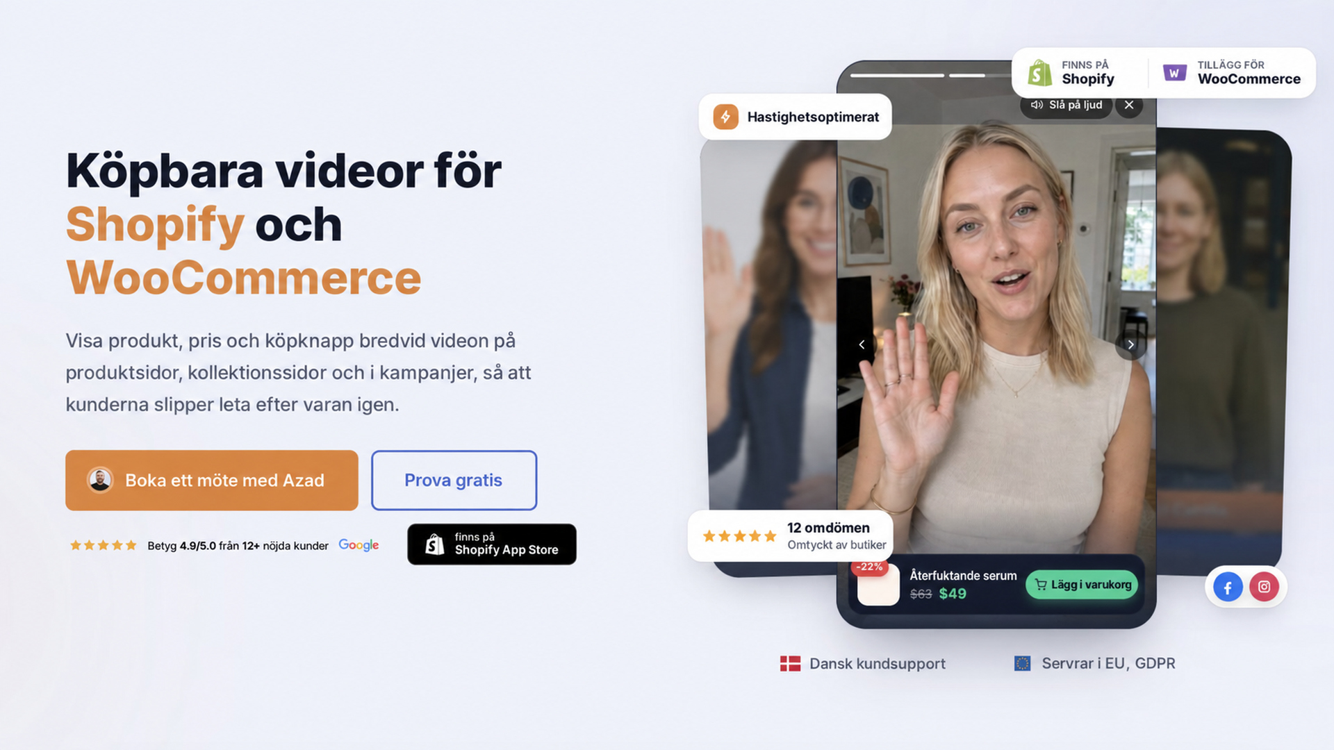 Presentation av CompleteGreets köpbara videor för Shopify och WooCommerce.