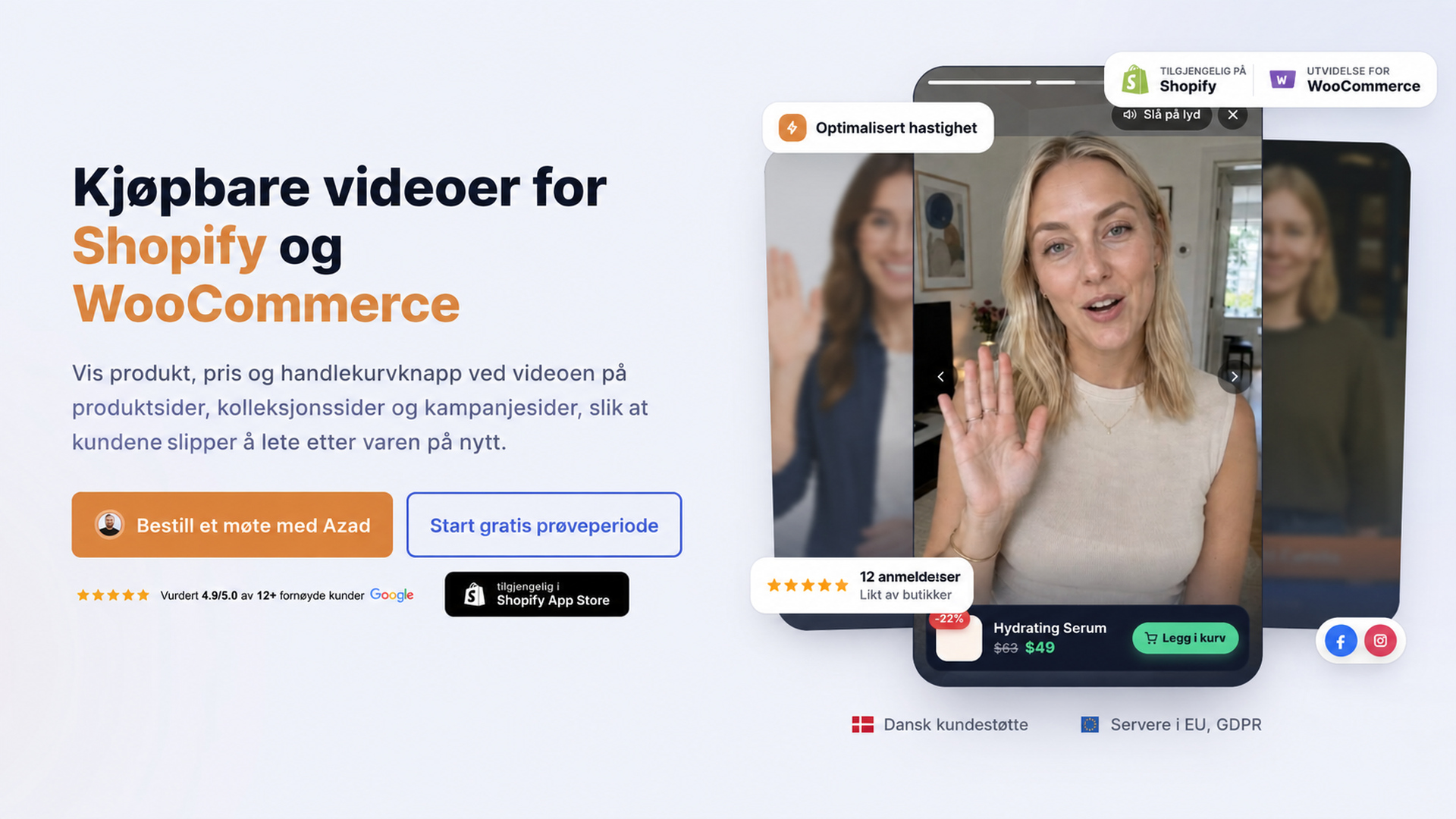 Kjøpbare videoer på kolleksjonssider 4 Presentasjon av CompleteGreets kjøpbare videoer for Shopify og WooCommerce.