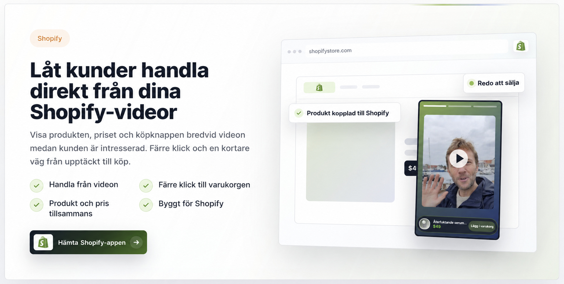 CompleteGreets sidhuvud om köpbara videor för Shopify.