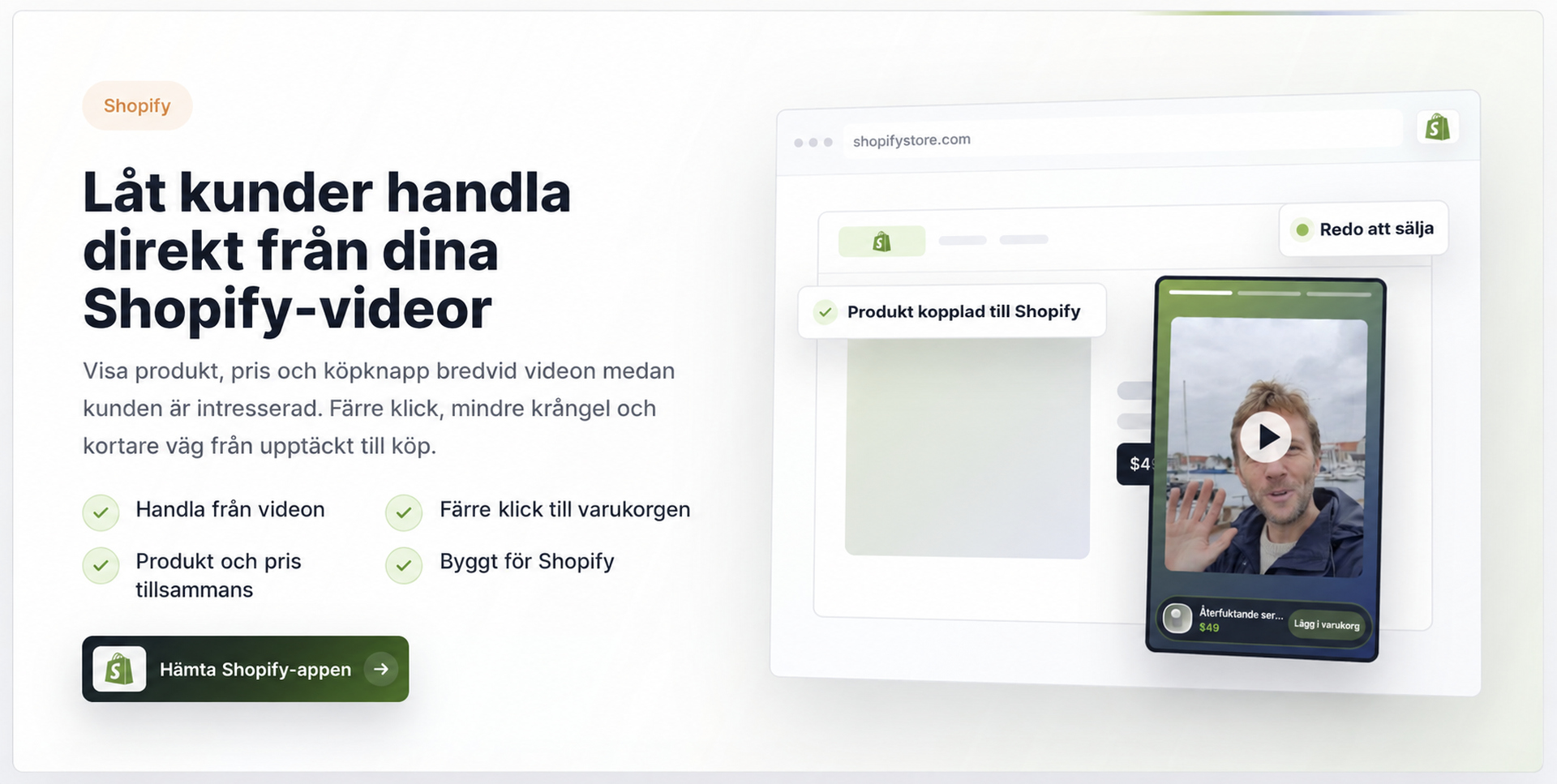 Presentation av CompleteGreets köpbara videor för Shopify.