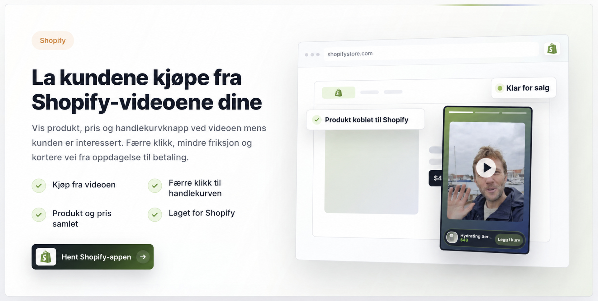 Kjøpbare videoer på kolleksjonssider 2 Presentasjon av CompleteGreets kjøpbare videoer for Shopify.
