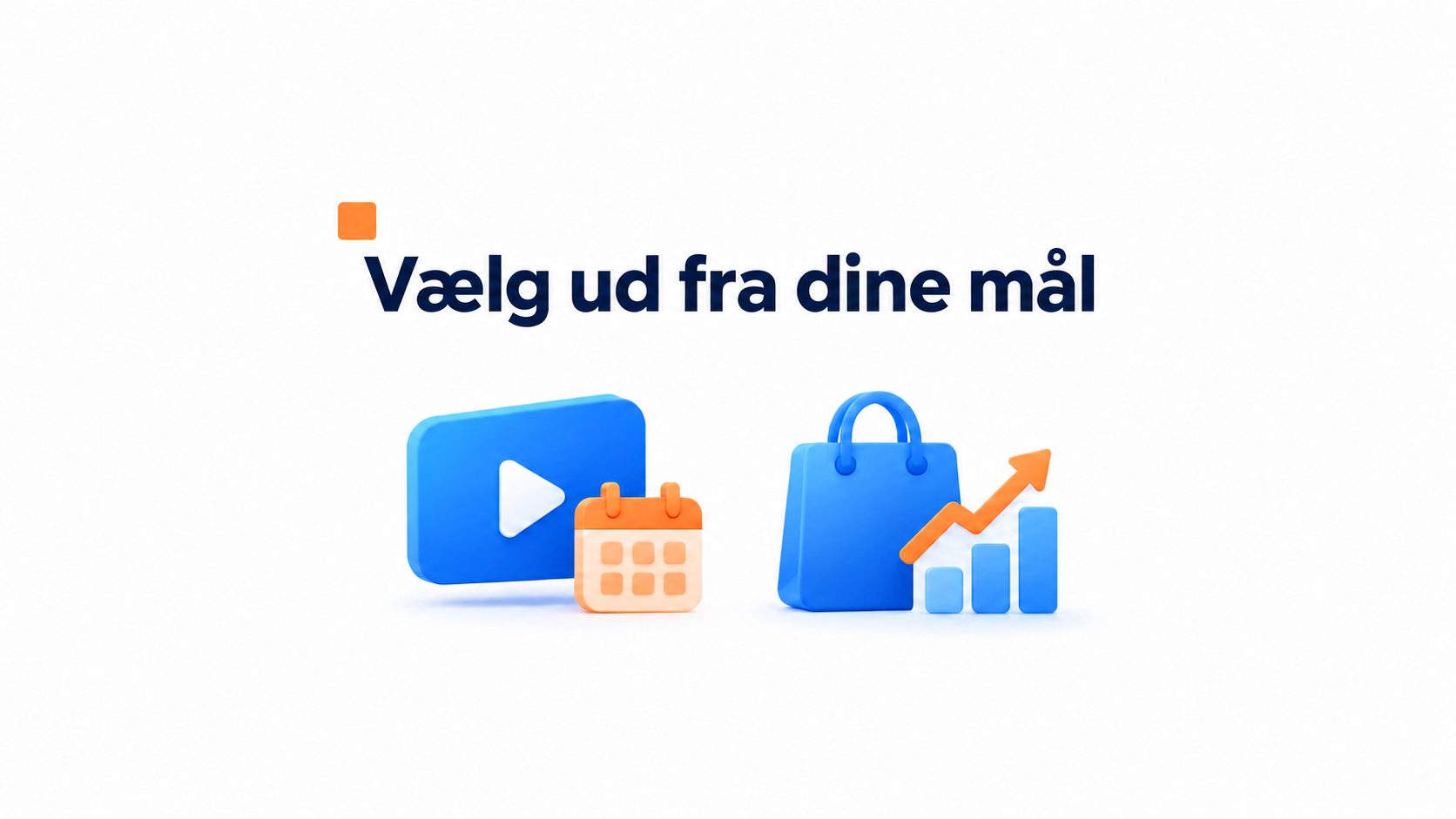 Illustration af valget mellem live shopping og video på hjemmesiden