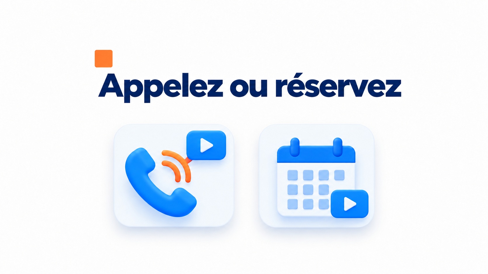 Illustration des options de contact d’un widget vidéo pour une entreprise HVAC.