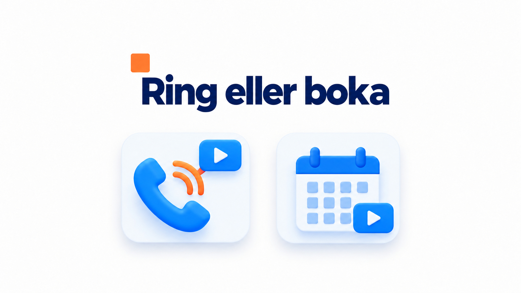 Illustration av kontaktalternativ i en videowidget för HVAC-företag
